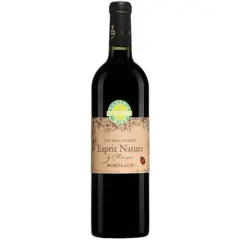 Bouteille de vin biologique "Esprit Nature" Bordeaux, parfaite pour accompagner une fondue chinoise.