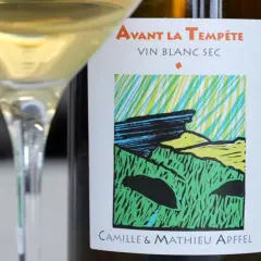 Verre de vin blanc sec "Avant la Tempête" de Camille & Mathieu Apffel, un potentiel meilleur vin de Savoie blanc.