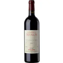 Bouteille de vin rouge du Domaine de Trévallon, IGP Alpilles.
